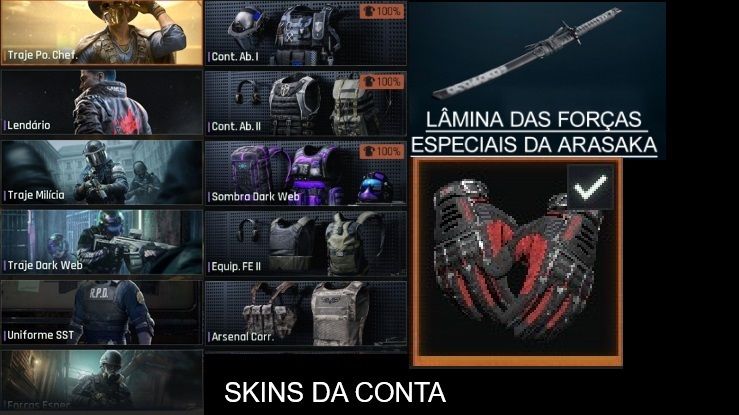 Acount Arena Breakout infinite katana e luva + 163 milhoes