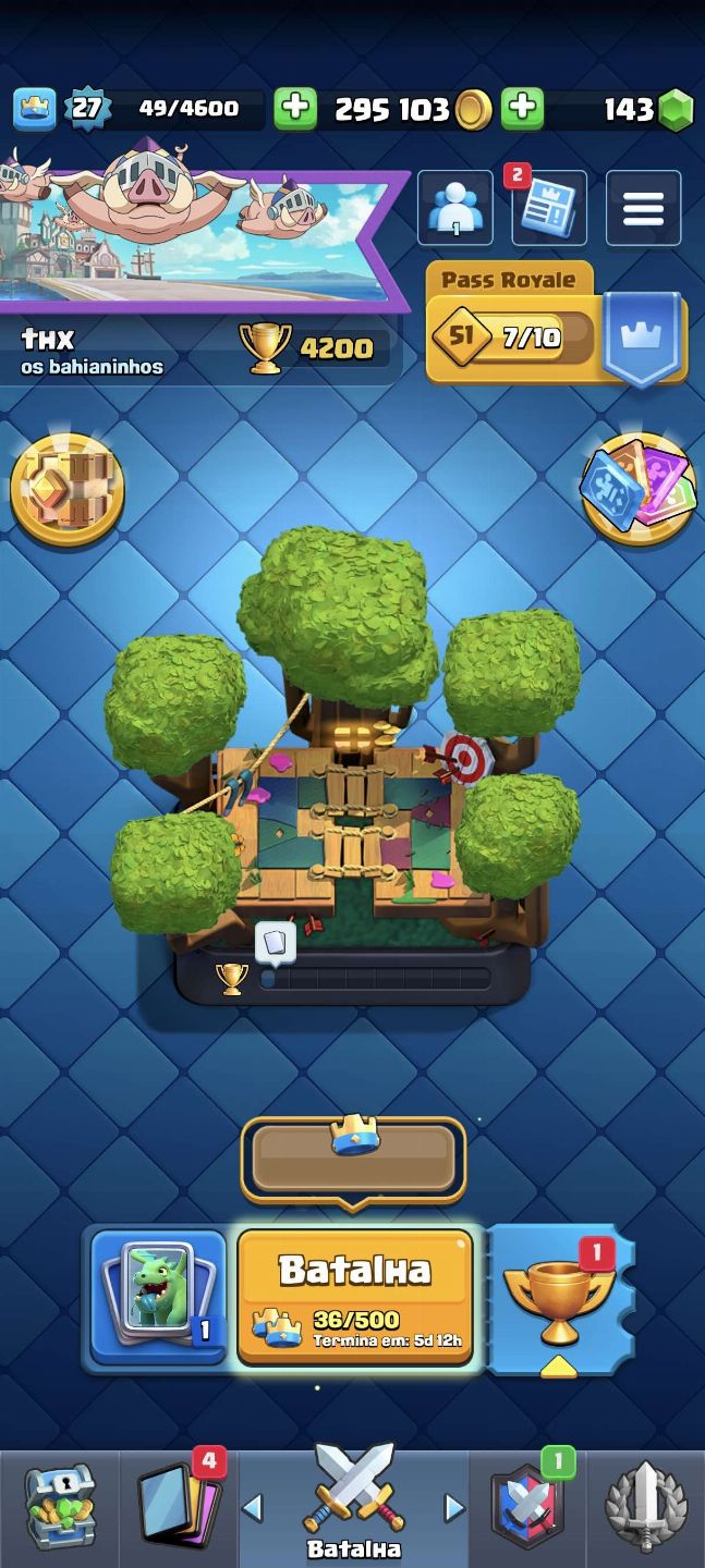 Conta Clash Royale 4200 | Mega Cavaleiro + Golem Nv10