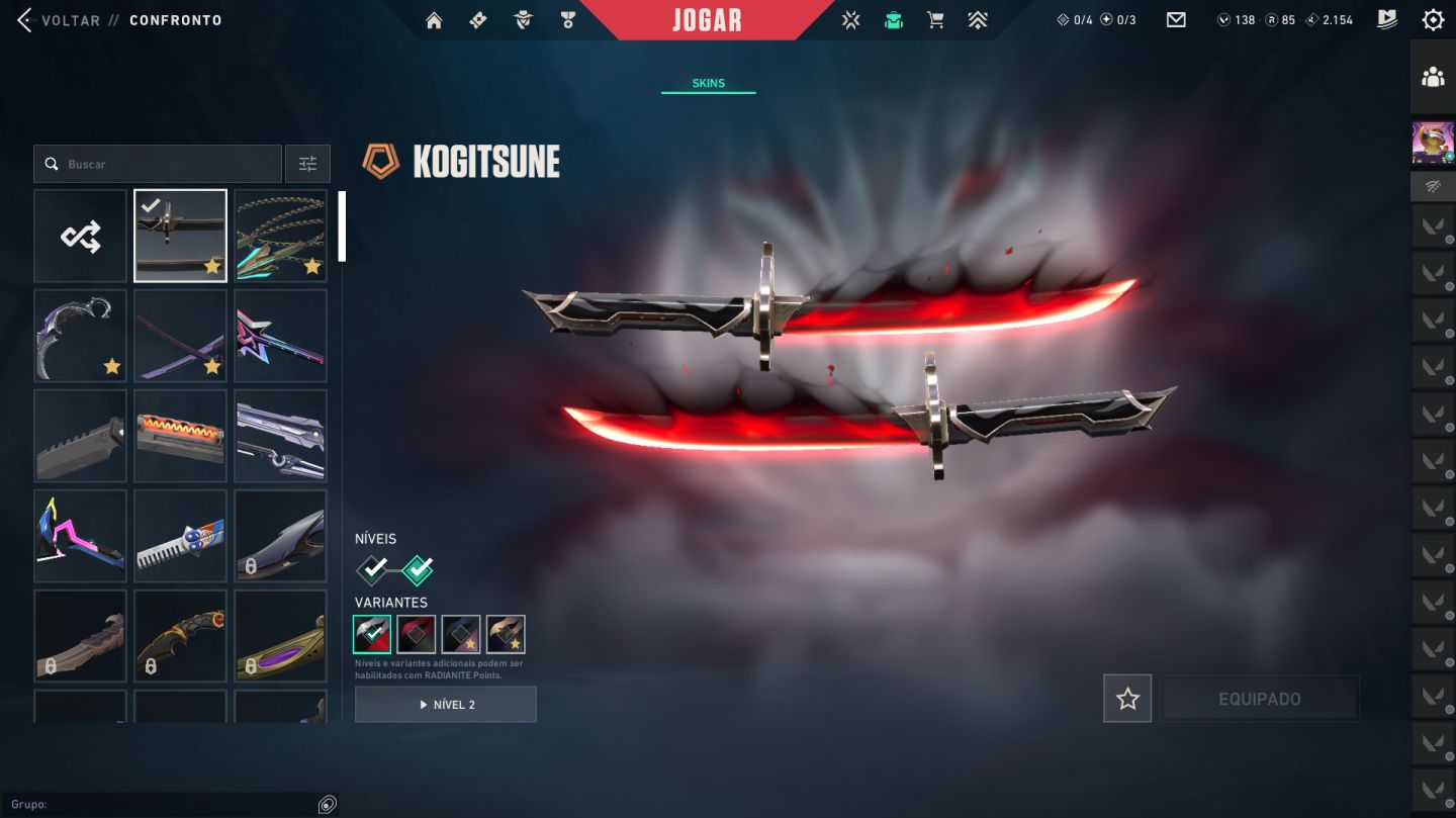 Mais de2k reais gastos, Muitas vandals e facas