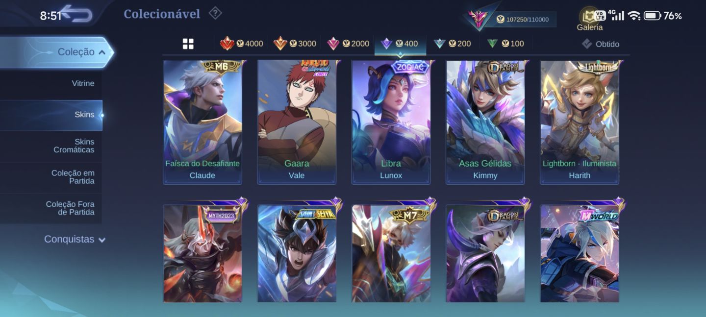 Conta Collabs Mobile Legends