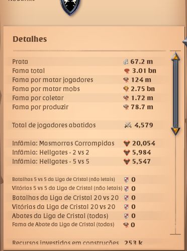 CONTA ENDGAME COM 3B DE FAMA E LOBO TOP 1