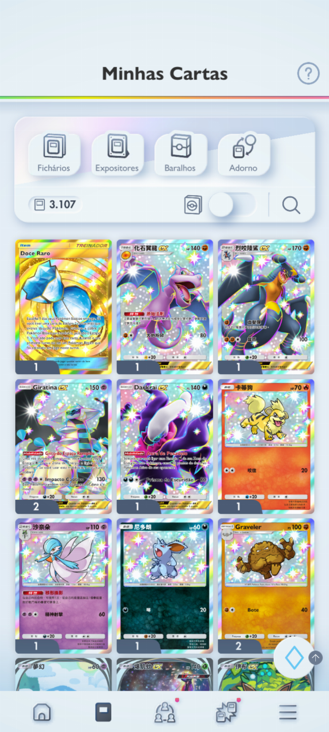 Conta Pokémon TCG - NV 36 com mais de 3k cartas, Doce Raro dourado PT BR e mais!