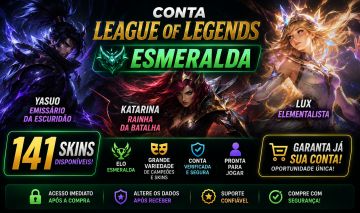 CONTA ESMERALDA LEAGUE OF LEGENDS + YASUO EMISSARIO