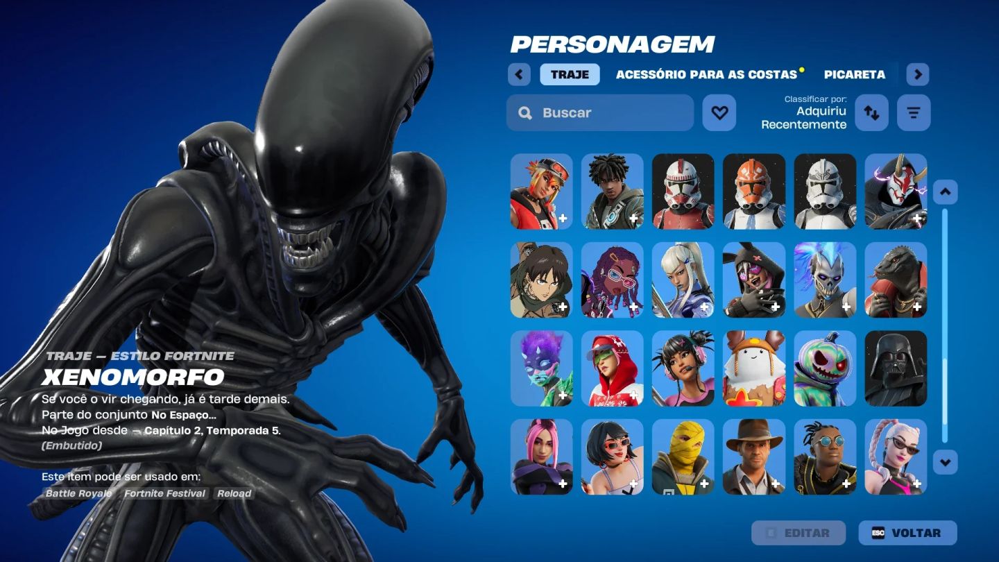 Conta Fortnite | 92 Skins | Xenomorph | Entrega Rápida