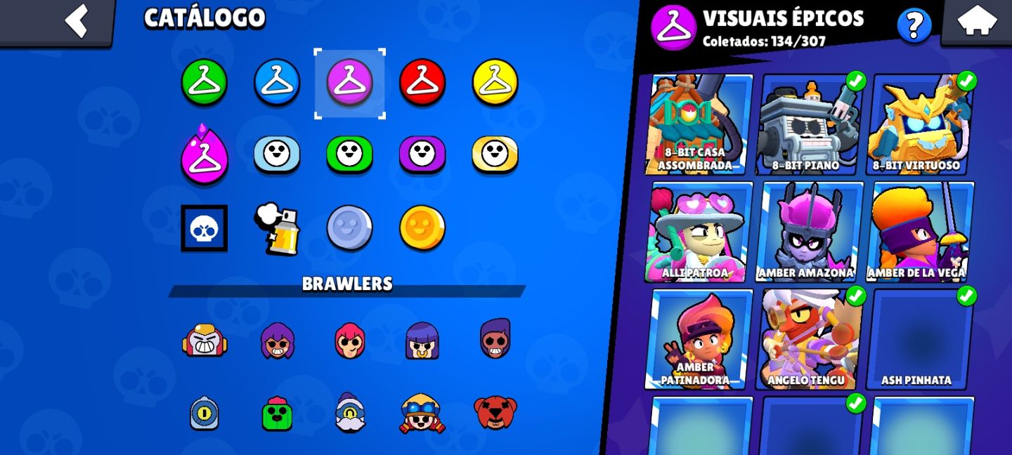CONTA BRAWL STARS - RARA | 47K+ TROFÉUS | 52 HIPERCARGAS | SKINS EXCLUSIVAS