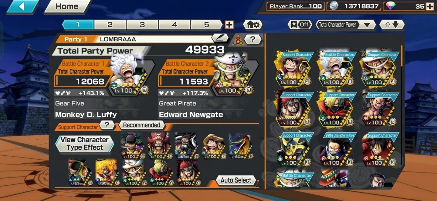 Conta extrema ONE PIECE SS 100 RANK
