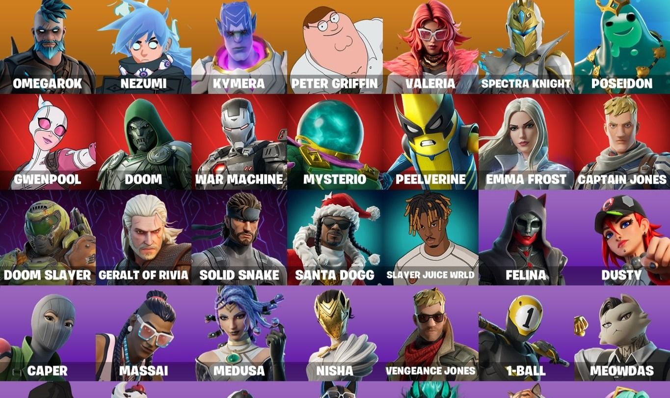 CONTA FORTNITE COM OMEGAROK, PETER GRIFFIN E 45 SKINS