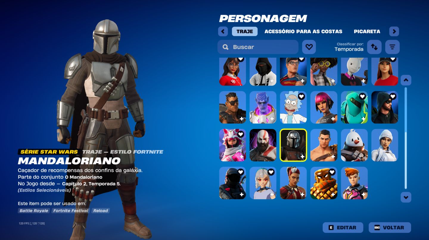 Conta Fortnite | 39 Skins + 50 Picaretas | Kratos, Mandaloriano e Era