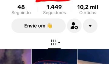 Conta do tik Tok com 1449 seguidores