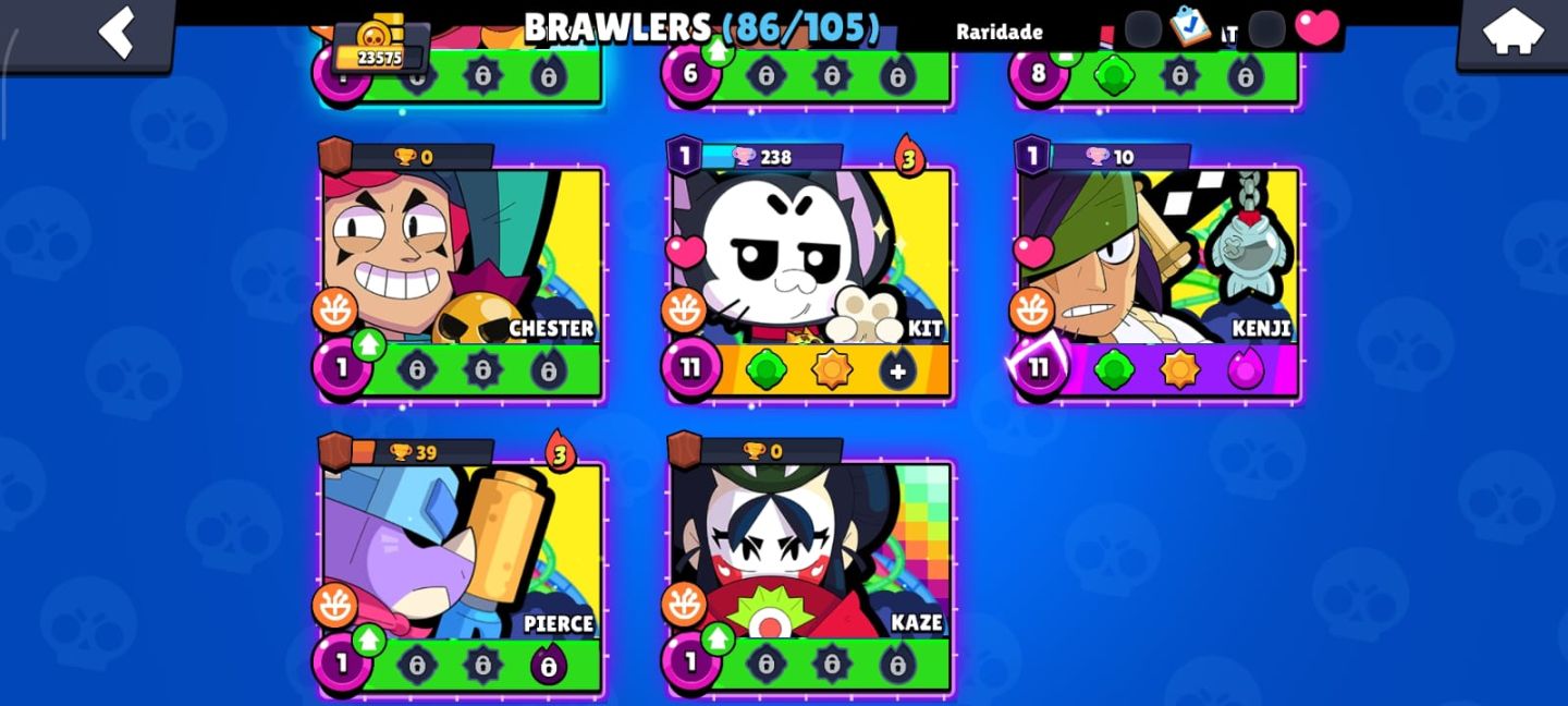 CONTA DE BRAWL STARS MUITO RARA COM 86 BRAWLERS E VARIAS SKINS