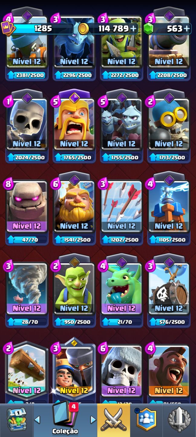 Conta de clash royale antiga muito boa
