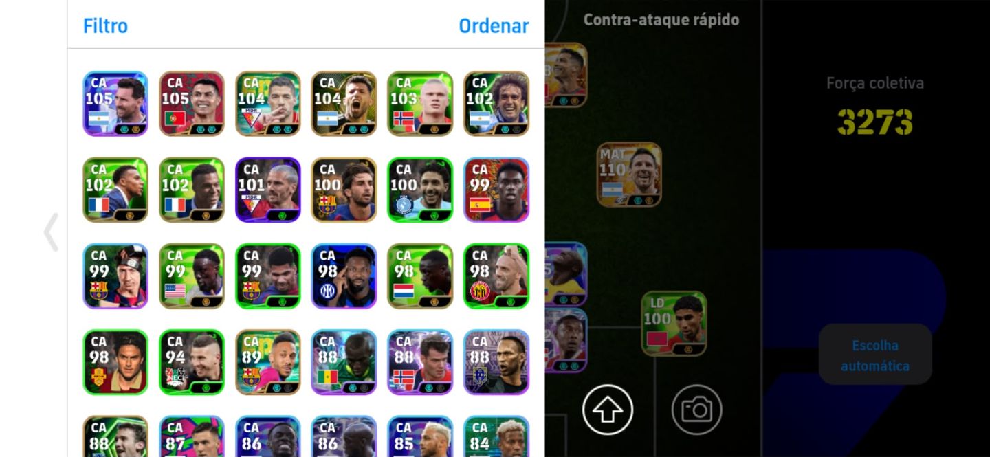 CONTA EFOOTBALL COM MESSI BIG TIME E CRISTIANO BIG TIME!!