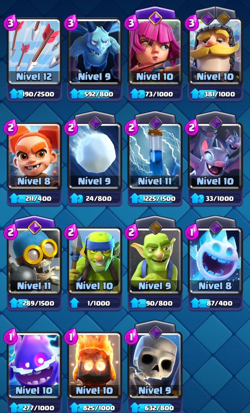 Conta do Clash Royale na Arena 20 e com de Troféus 7583