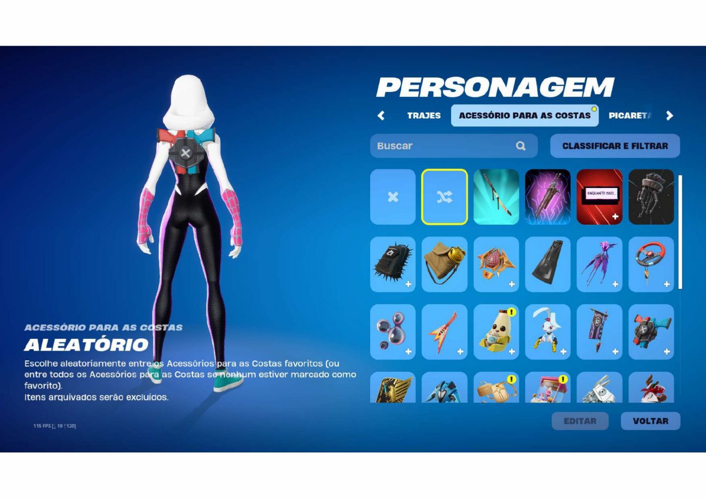 Conta fortnite,unico dono com 20 skins + 600 vbucks