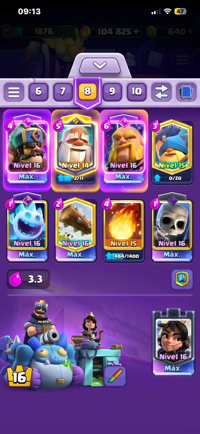 Conta clash royale bem tunada