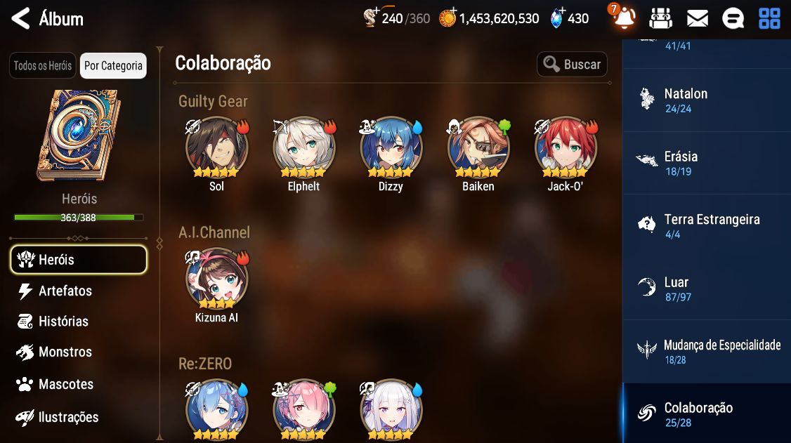 Conta Colecionador + Personagens de Collabs Antigos + 63 ML