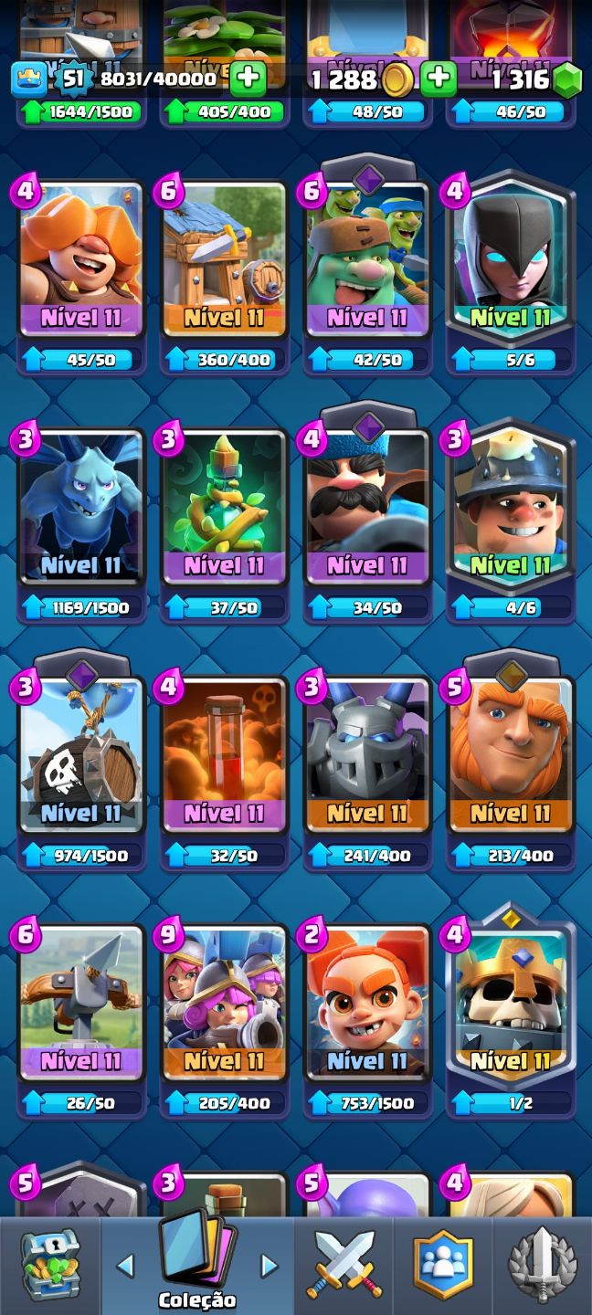 Conta de Clash Royale Upada, com 10K de troféus e com muitas evoluções