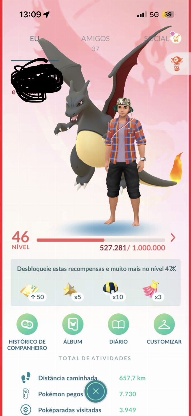 Conta de Pokémon level 46