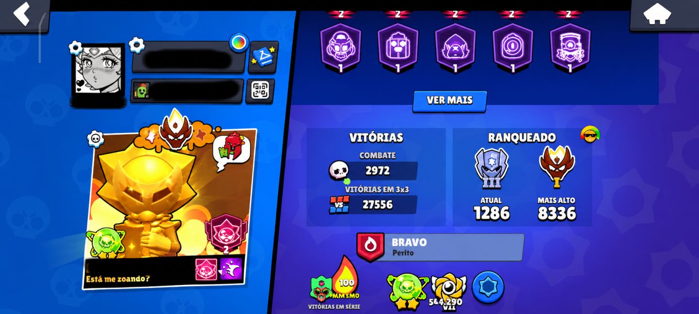 CONTA BRAWL STARS 120K+ TROFÉUS