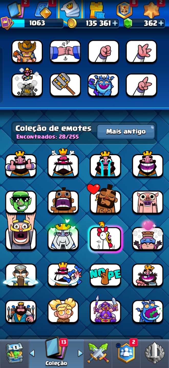 Conta de Clash Royale com 6.5k de troféus,2 campeões e diversos emojis