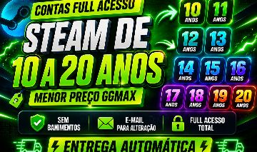 Contas Steam (10-21 Anos) As contas mais antigas Steam