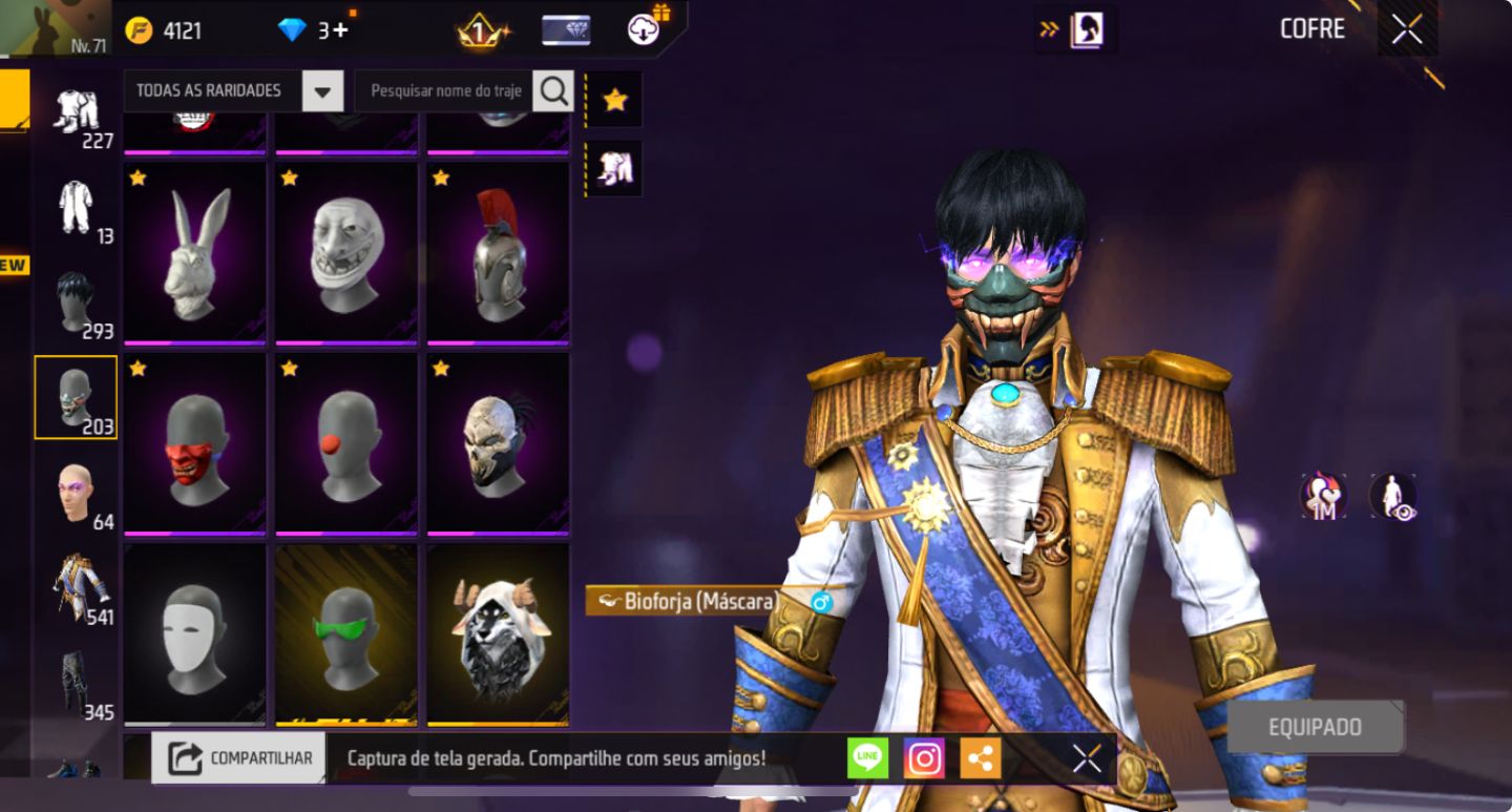 CONTA DE FREE FIRE | MUITO GEMADA | 541 PEITORAIS | MUITOS PASSES + LVL ALTO