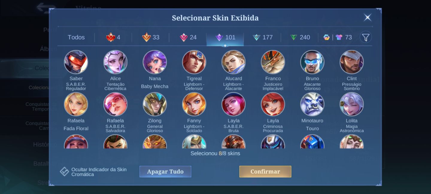 Mobile Legend CONTA COLECIONADOR MUNDIAL