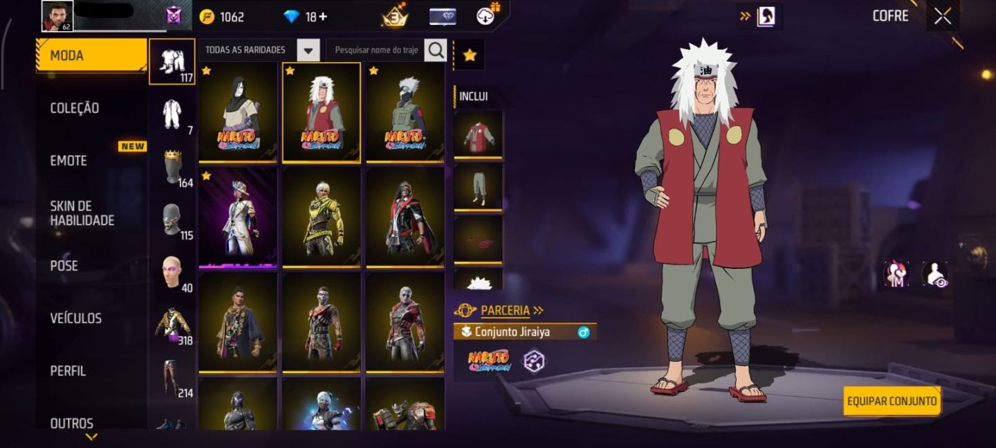 10 Ump Atributa | Xm8 Atributa + 318 Peitorais | Skins de Naruto + Dank master