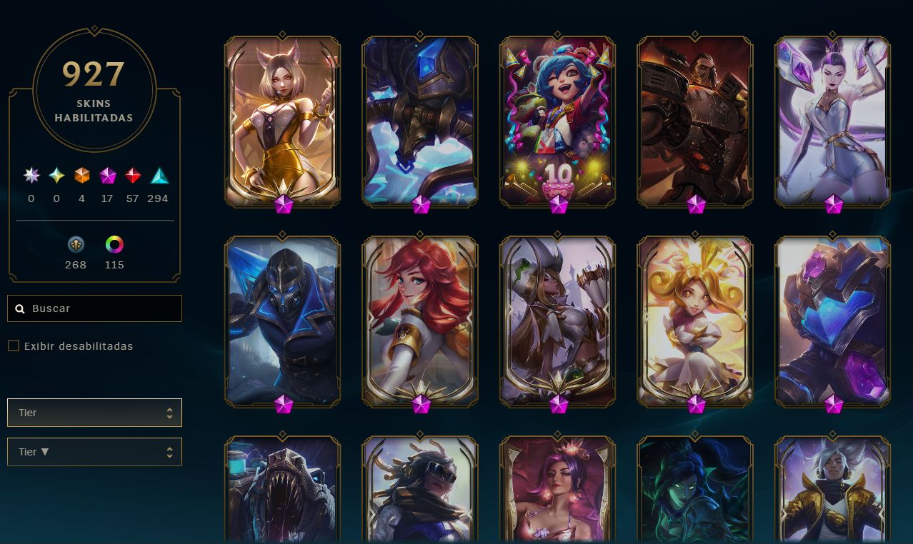 Conta LOL - 927 Skins