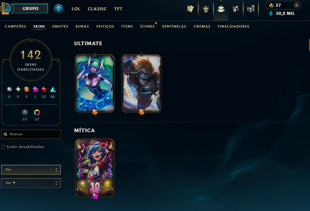 Conta 150 skins - full acesso - icones antigos