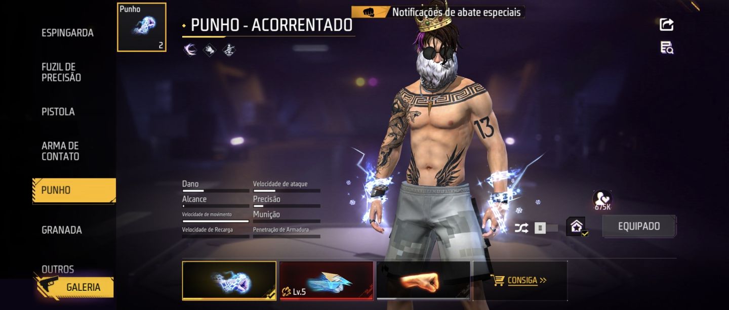 CONTA DE FREE FIRE GEMADA VETERANA QUASE 600 PEITAS UNISSEX RARA FULL ACESSO