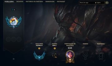 CONTA PLATINA / 7 SKINS / EVELYNN CONGREGAÇÃO DAS BRUXAS / PYKE EMPÍREO / 17K EA