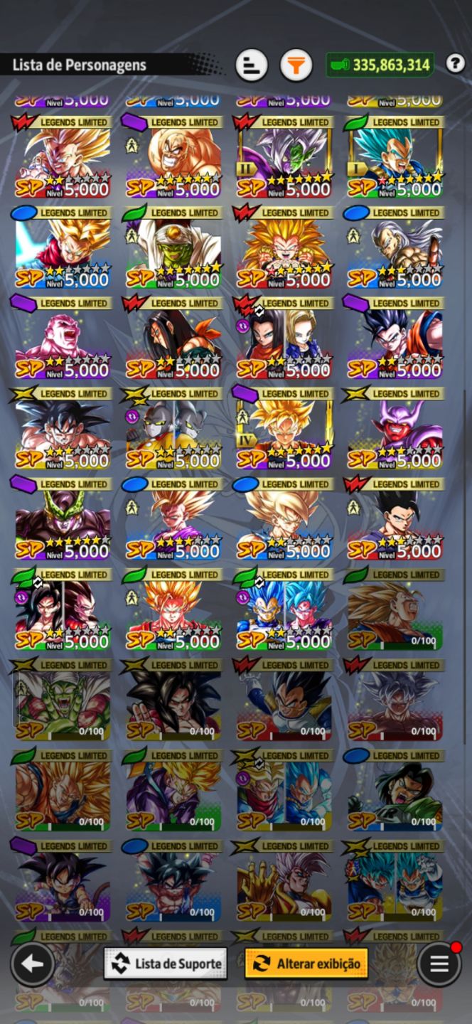 Conta de dragon ball legends muito boa