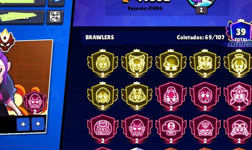 CONTA BRAWL STARS | ROSA TOP 2 BR | 7 PRESTÍGIOS 3 + 9 PRESTÍGIOS 2 | MESTRE