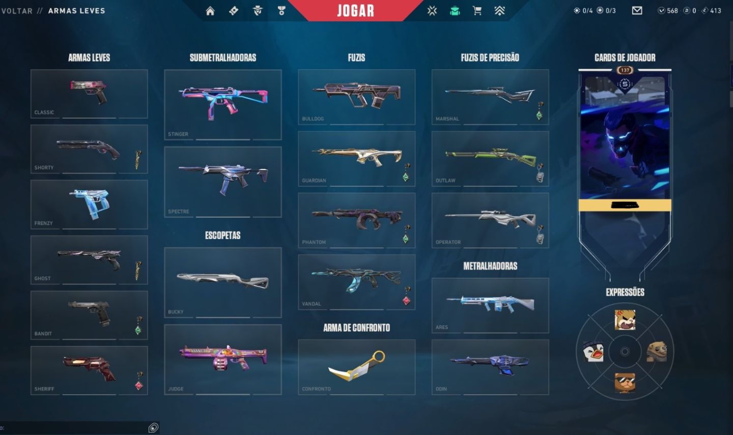 CONTA VALORANT | 37 SKINS | +R$ 3.600 GASTOS | ASC2 | NÍVEL 137 | PEAK IMORTAL 1