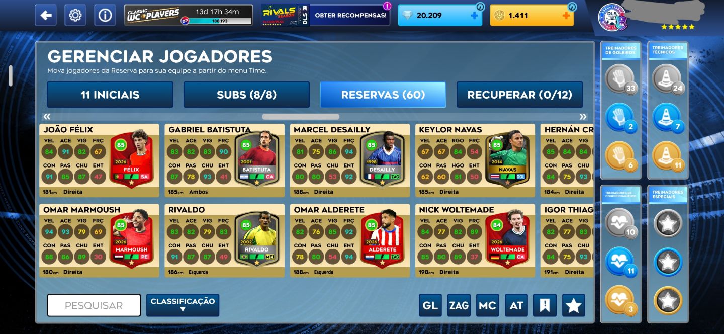CONTA DE DREAM LEAGUE SOCCER 26 COM MUITOS DIAMANTES!!!