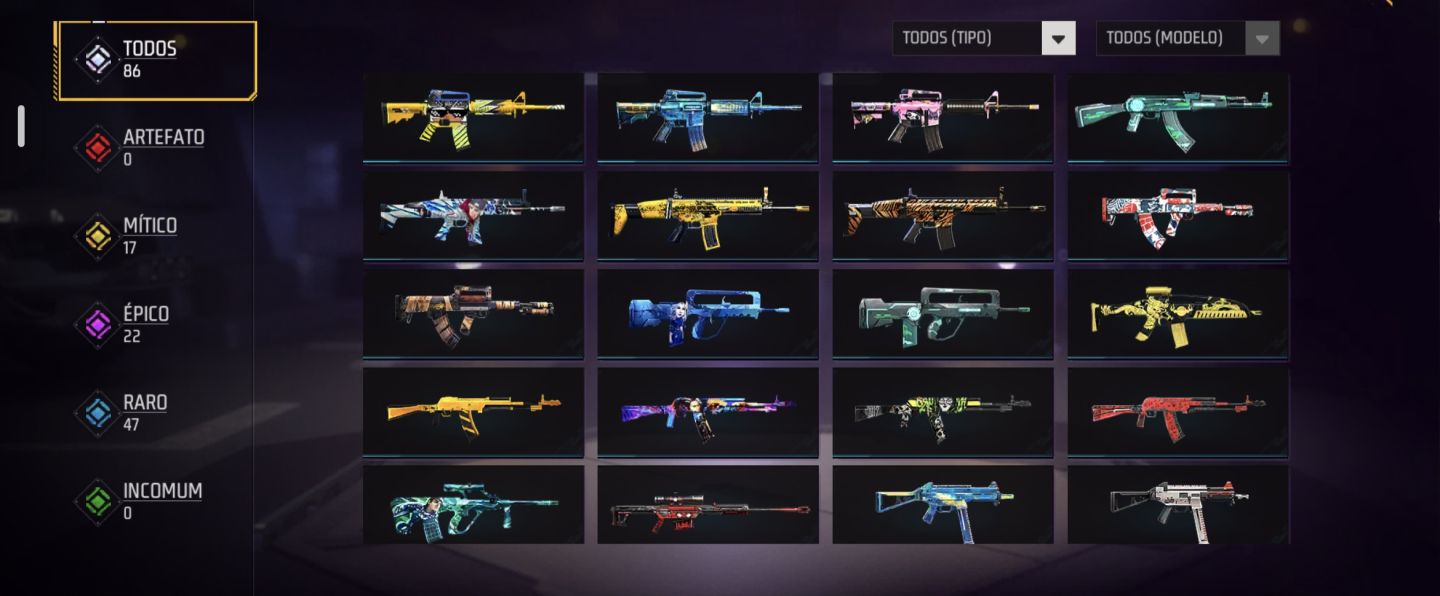 CONTA FREE FIRE NV.53 | 240+ ITENS | 54 CONJUNTOS