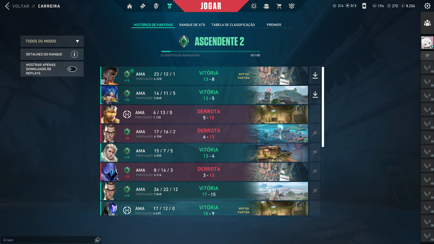 Conta de valorant +1200 reais gastos, muita skin.
