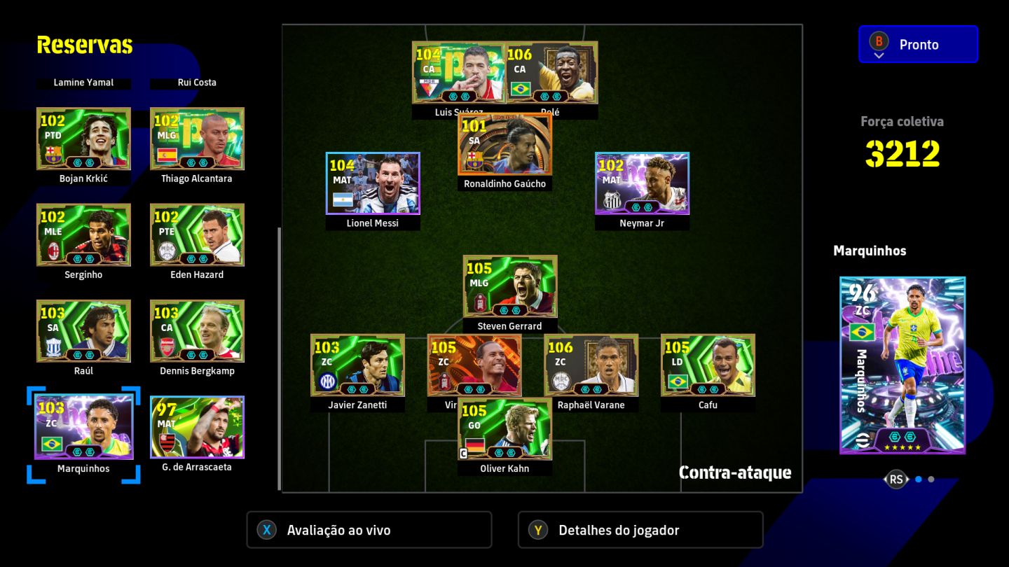 Conta PC Steam Pelé 108, Varane 107, Van Dick 105, Kahn 106, Bergkamp 105 e CIA