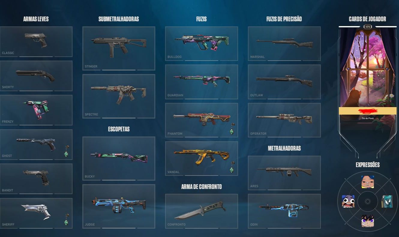 VENDE-SE CONTA VALORANT plat 3 com skins