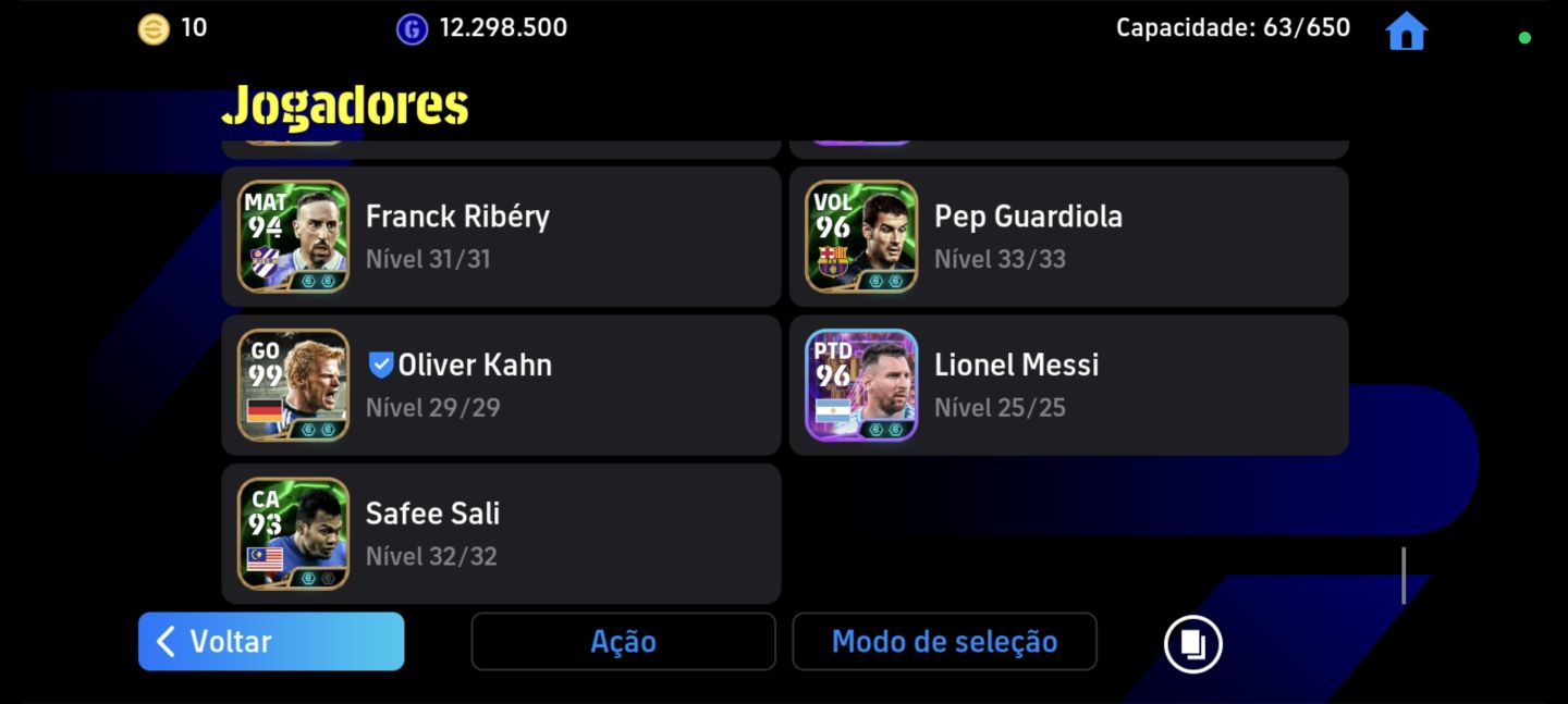 CONTA DE EFOOTBALL MOBILE COM VÁRIOS ÉPICOS