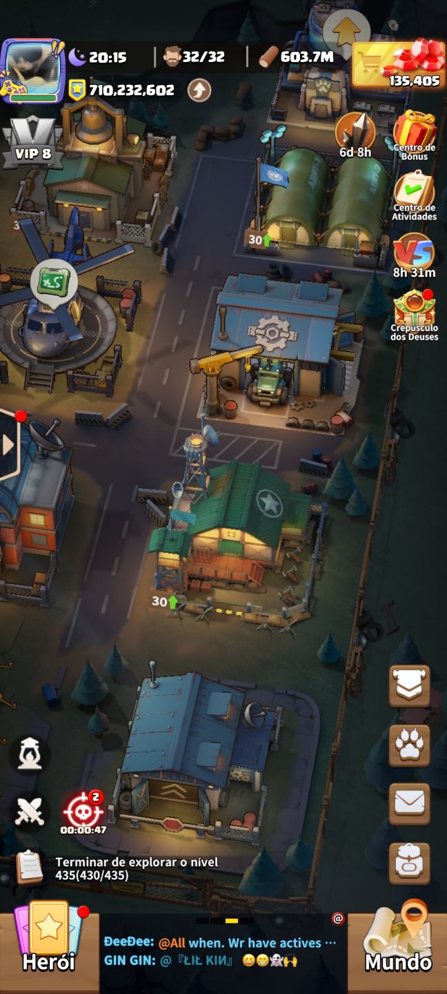 Conta Dark War Survival PC 708,428,042Torre nivel 30 com 130000 diamantes