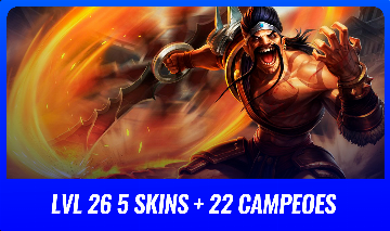 ( LVL 26 DRAVEN GLADIADOR ) 5 SKINS + 22 CHAMPS ( SERVER BR - SEM ELO )