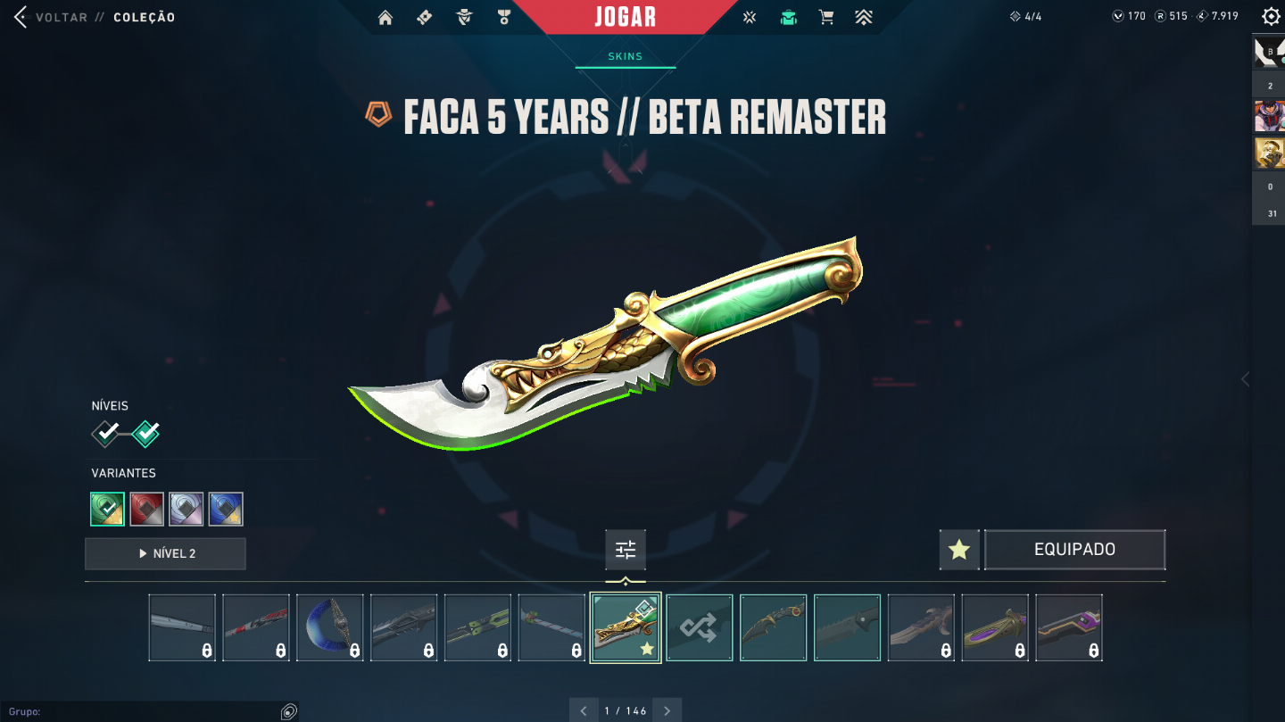 Conta BETA - FACA 5 YEARS BETA REMASTER - Vandal champions 2025 - Ascendente 1