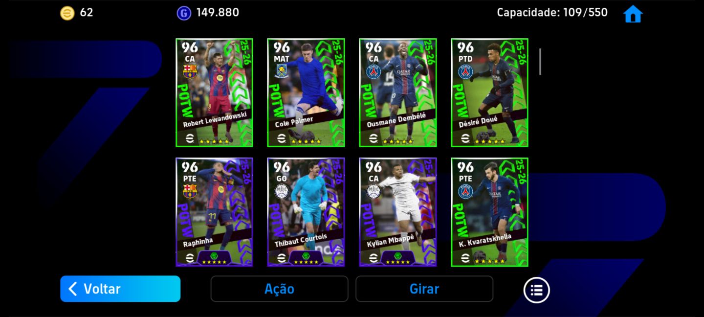 Conta de efootball completinha do Buffon e Hazard