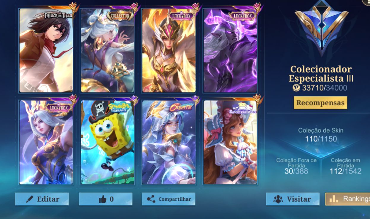 Conta de MOBILE LEGENDS FANNY MIKASA