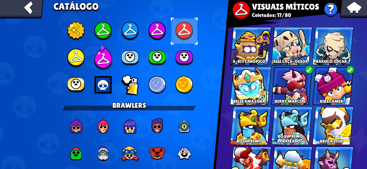 Brawl stars conta com melhores skins boa pra se iniciar
