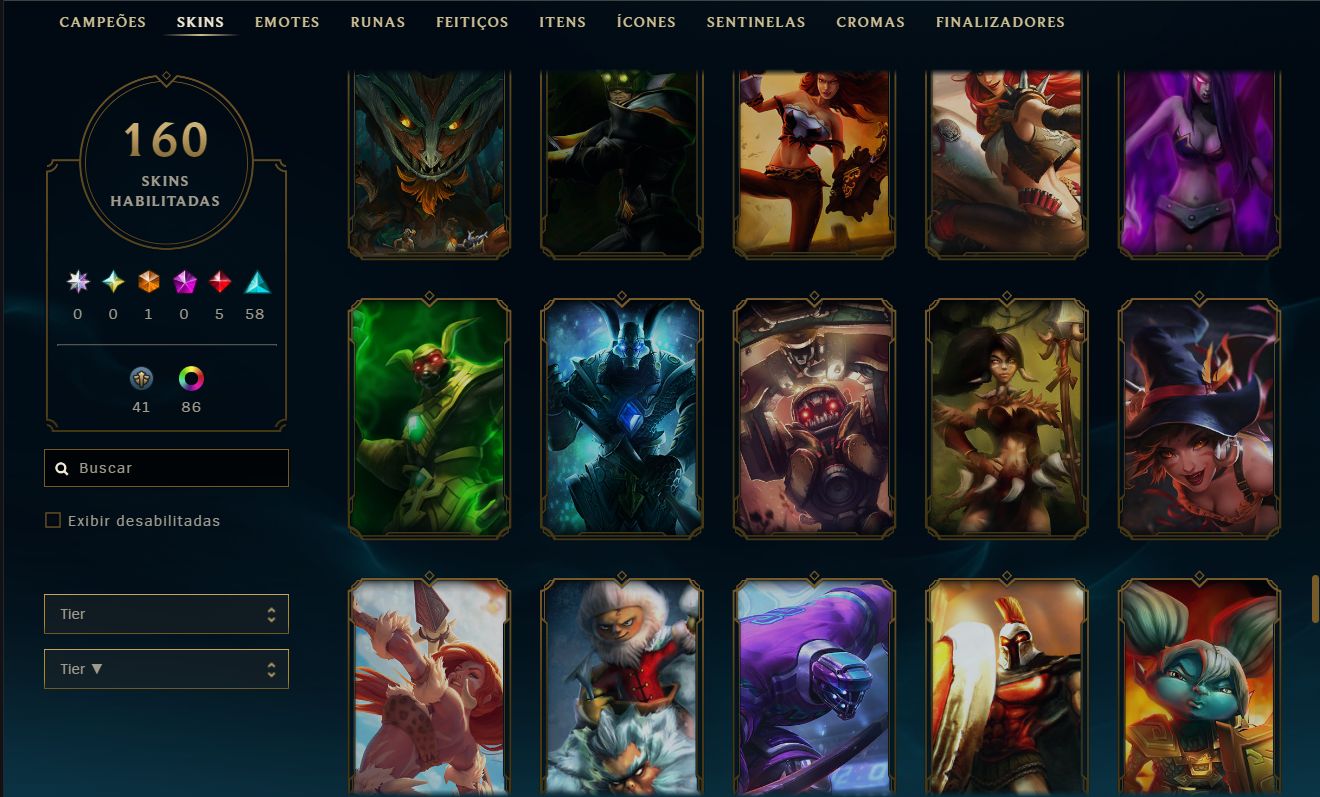 CONTA LOL MESTRE 400PDL+ / LV 302 / 160 SKINS / FULL ACESSO DADOS / TODOS CHAMPS