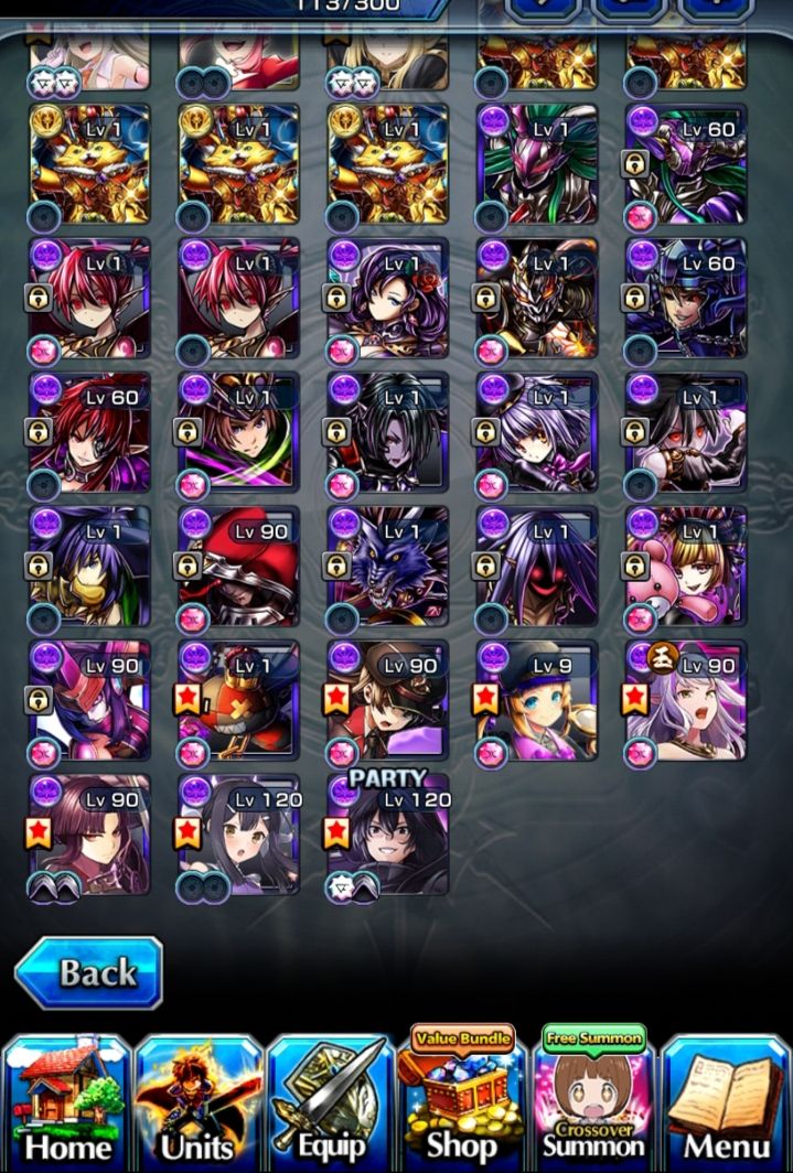 CONTA GRAND SUMMONERS RANK 118 - PERSONAGENS META & COLLABS + 2 acend dessa colb