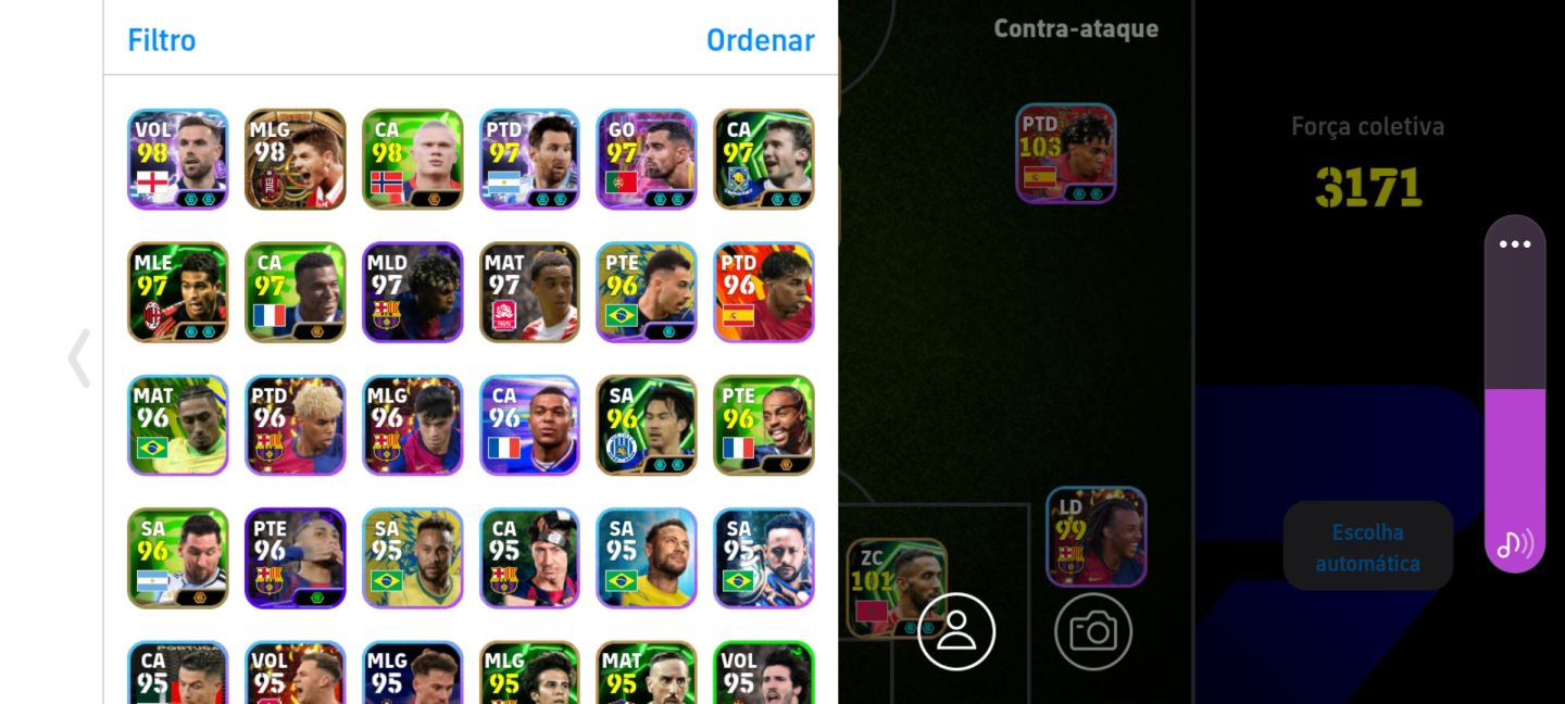 Conta de efotball boa com auba 105